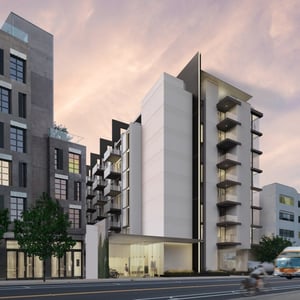 Image of front facade of West Hollywood Apartments