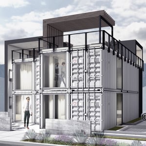 Photo of mixed use shipping containers 
