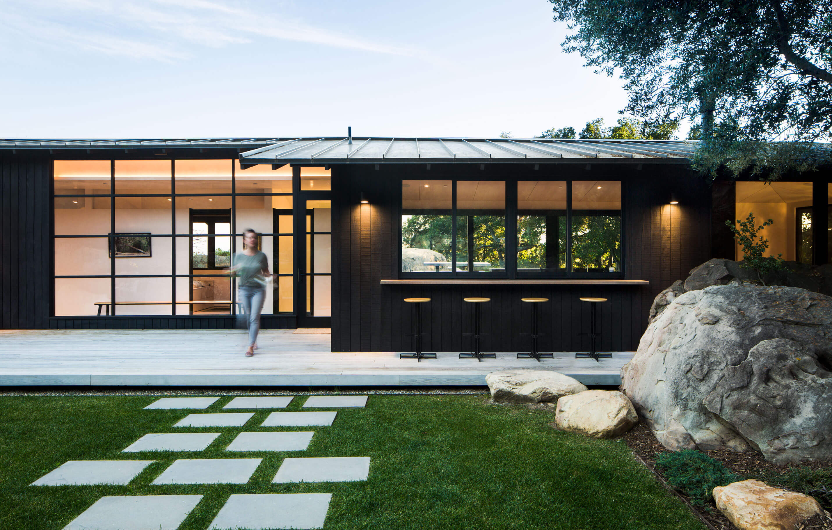Quarry House extensive glazing system and patio