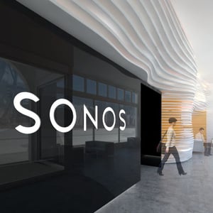 SONOS sign as part of the building 