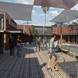Photo of a multi use retail, wine tasting, and food destination created by AB design studio 