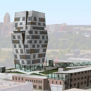Photo of an adaptive mixed reuse building in Lansing, Michigan