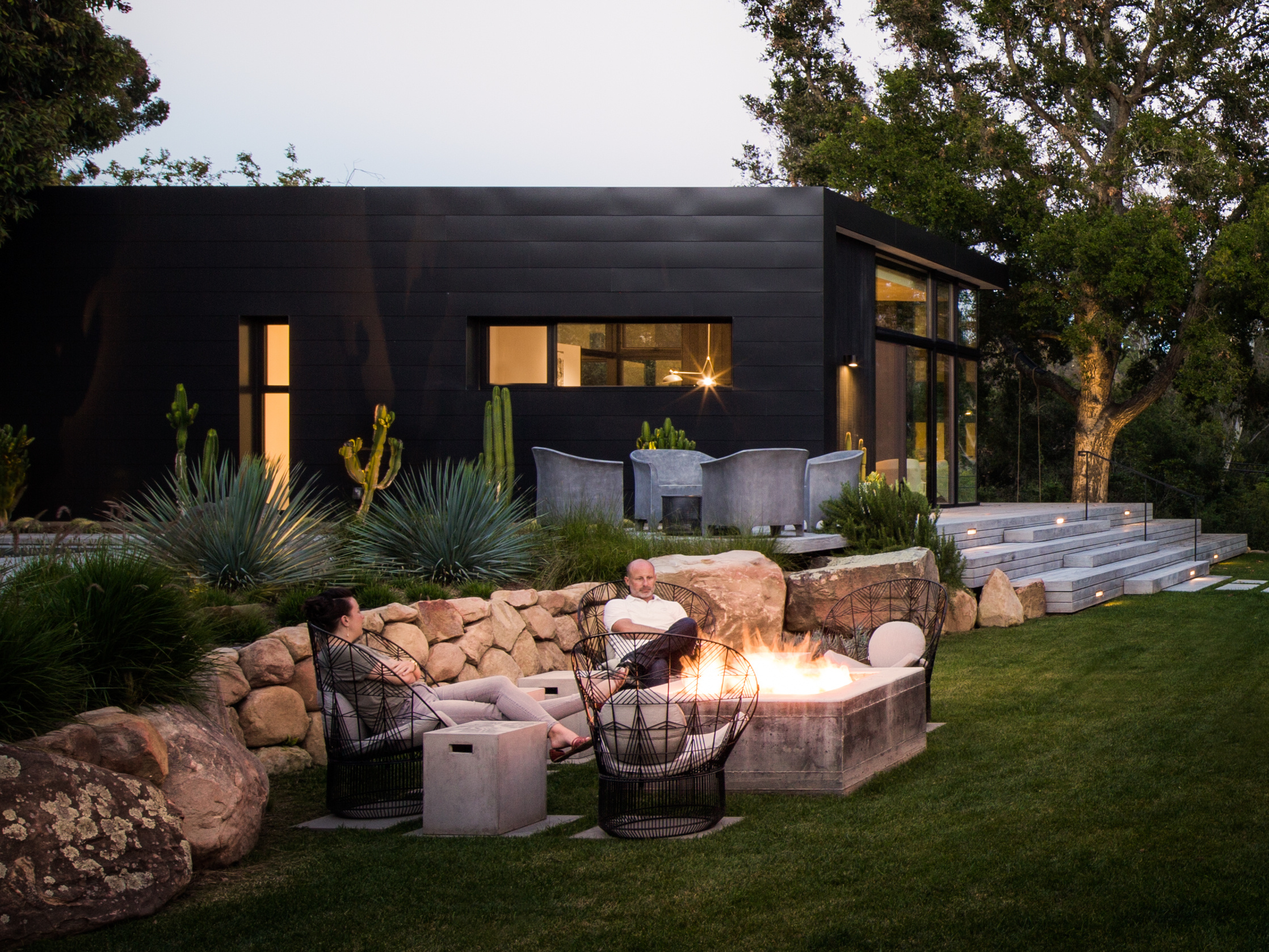 Outdoor living space intentionally created as an extension of the main residence