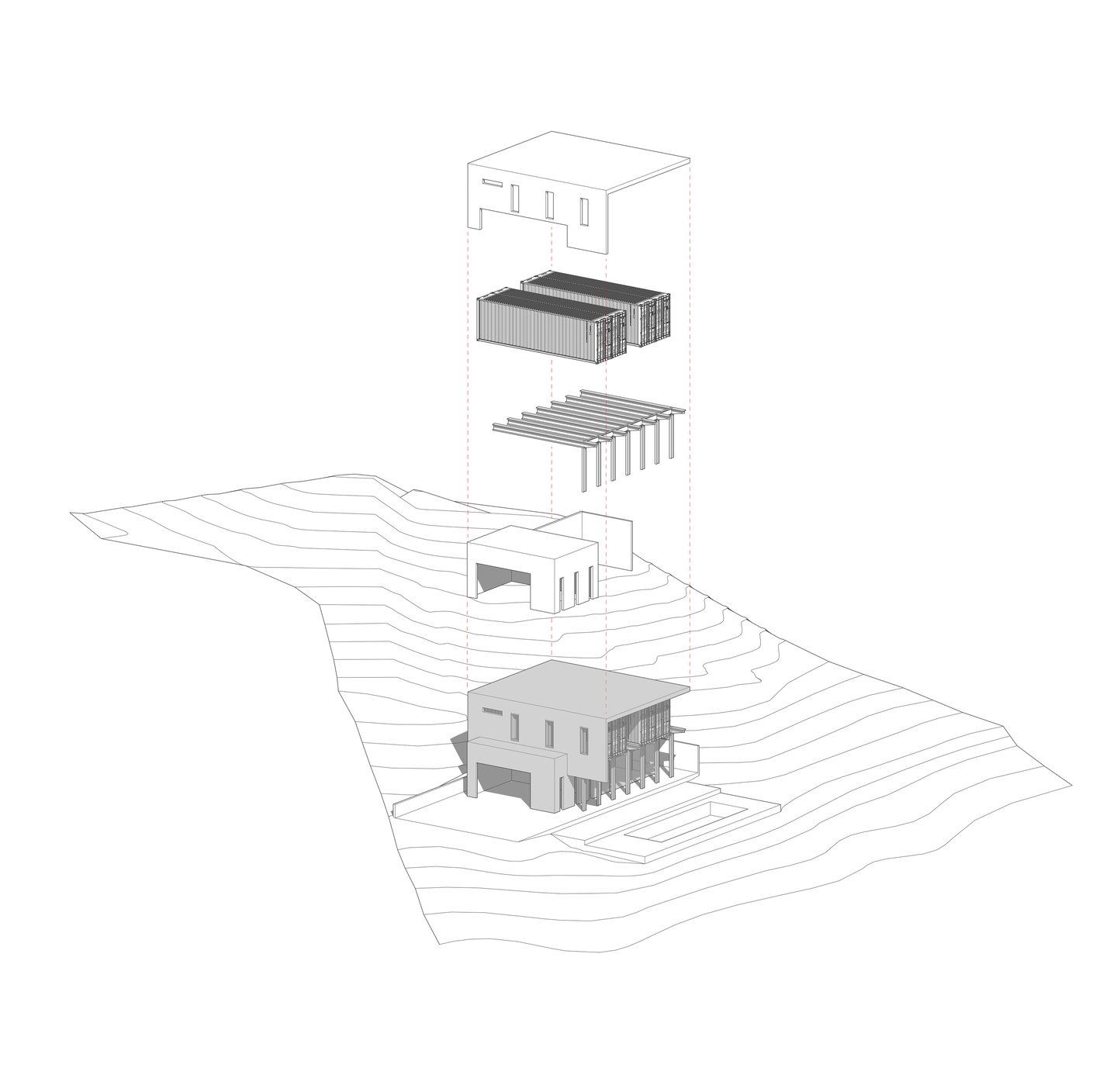 Shipping Container Residence - 8 - Exploded Elevation