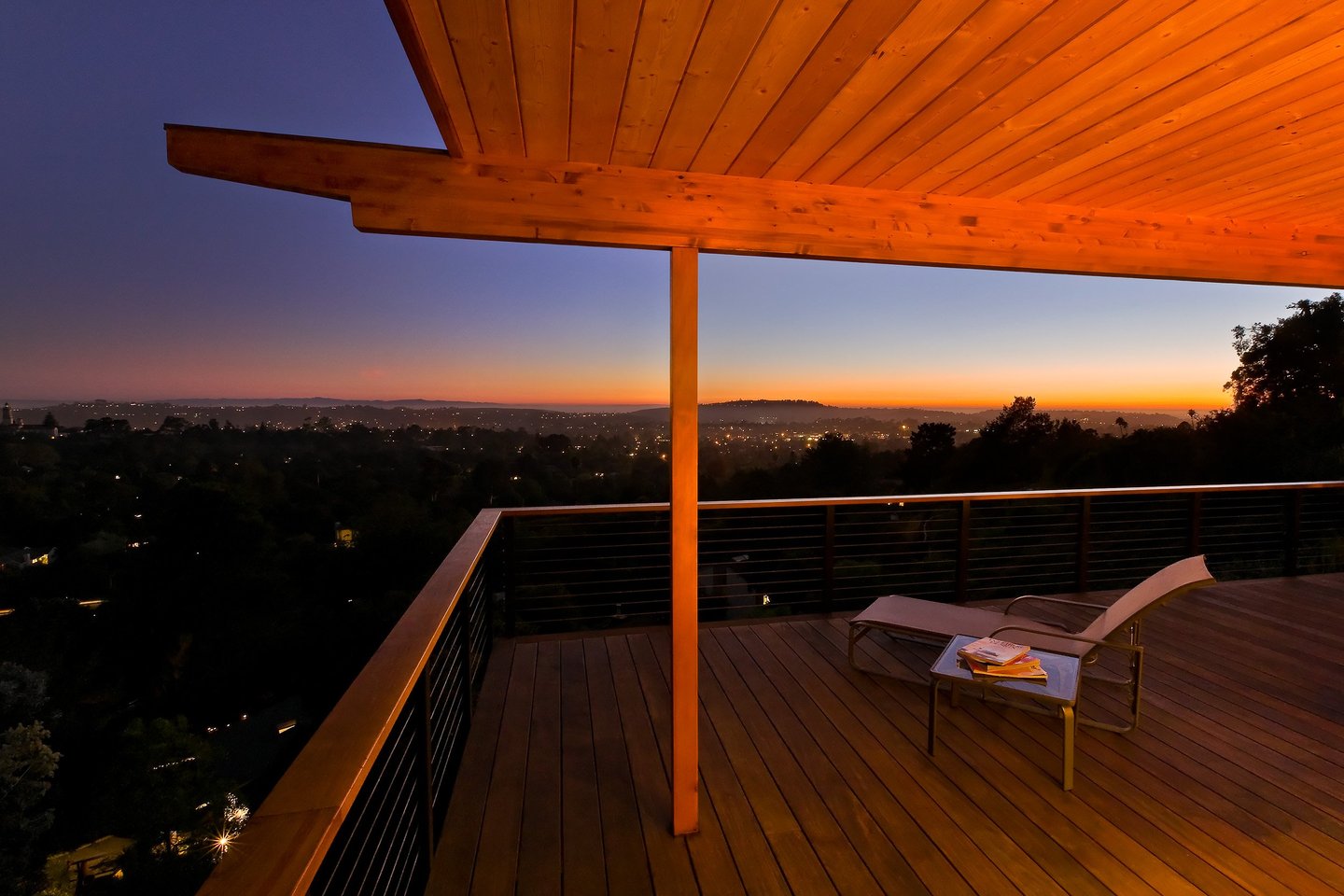 Mid-Century-Modern-Resdence-Santa Barbara and lounge chair with view at sunset@2x-13