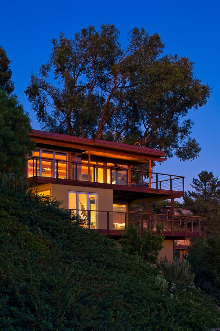 Mid-Century-Modern-Resdence-Santa Barbara facade at twilight@2x-16