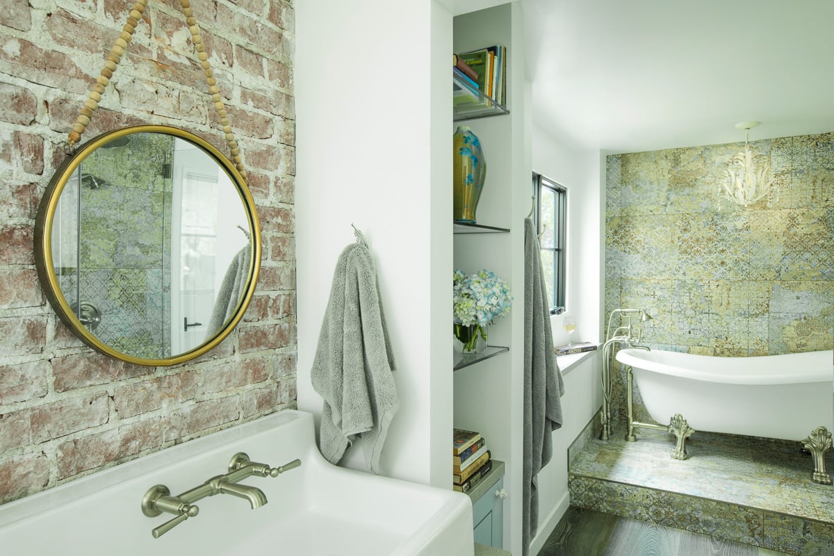 Bridge House-17- Guest Bathroom Sink and Clawfoot Tub