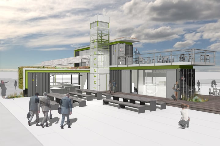 Container Pavilion at Intersect-1-digital rendering of container pavilion