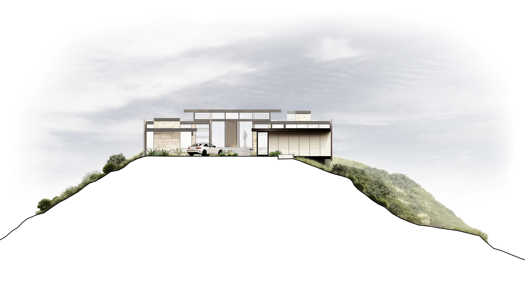 toro-canyon-residence-ELEVATION SOUTH EAST_withsky