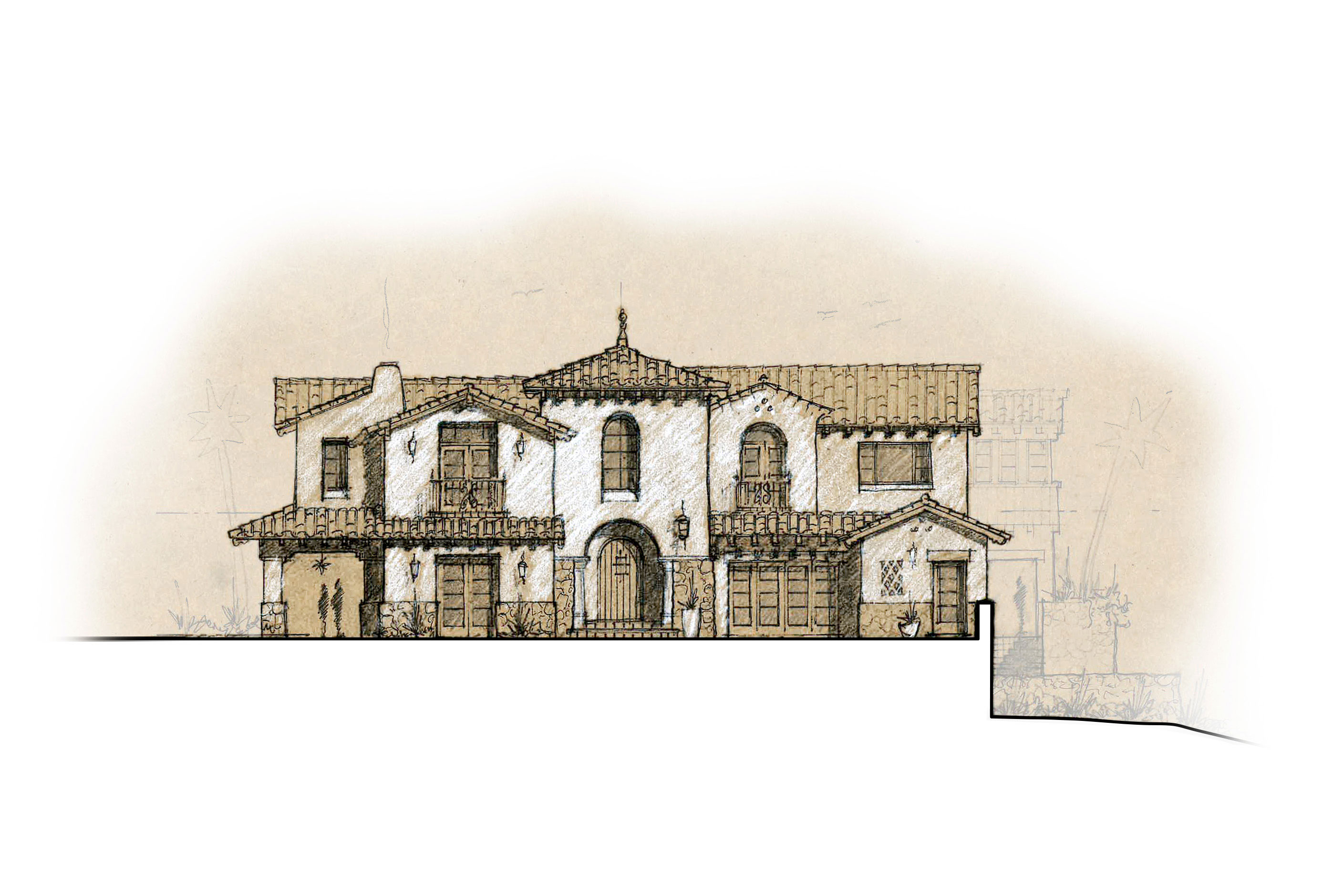 hacienda-de-santa-barbara-handdrawn-west-elevation(web)